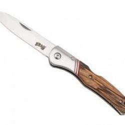 Couteau Herbertz  SELEKTION BOIS DE ZEBRA INOX lame acier 440 à cran et à onglet