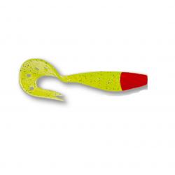 Leurre Souple Delalande Sandra 16cm Chartreuse tête rouge