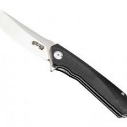 Couteau Herbertz  SELEKTION G10 NOIR lame forme tanto acier D2 satiné avec « flipper »