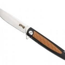 Couteau Herbertz  SELEKTION G10 NOIR/MARRON lame acier D2 satiné avec « flipper »