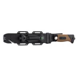 Couteau de chasse-combat  Lame 16 cm - Manche kaki antidérapant