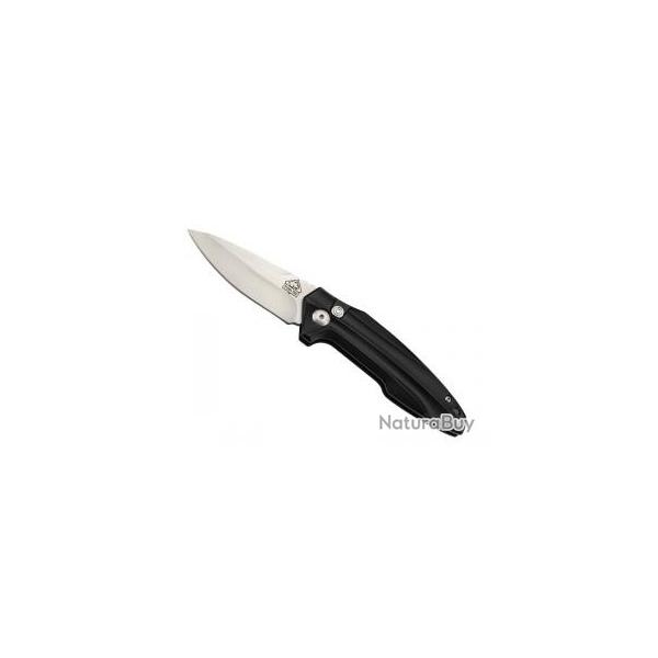 Couteau automatique Puma tec  INOX lame noire acier 3Cr13 Livr en coffret avec tui nylon noir