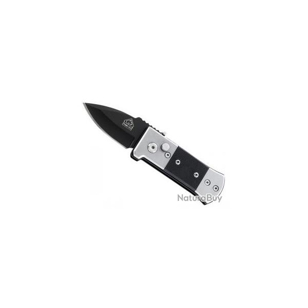 Couteau automatique Puma tec  ACIER/G10 INOX lame noire acier 420