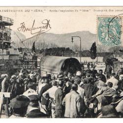 CPA- Marine Militaire - CATASTROPHE EXPLOSION CUIRASSE IENA 1907 TRANSPORT BLESSES N°3251