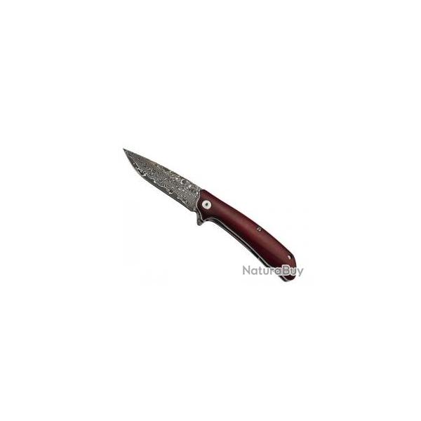 Couteau  Puma tec  BOIS DE SANTAL Lame acier damas industriel avec  flipper 