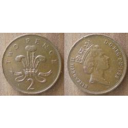 Royaume Uni 2 Pence 1988 Piece Reine Elizabeth 2 Pences