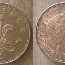 Royaume Uni 2 Pence 2002 Piece Reine Elizabeth 2 Pences