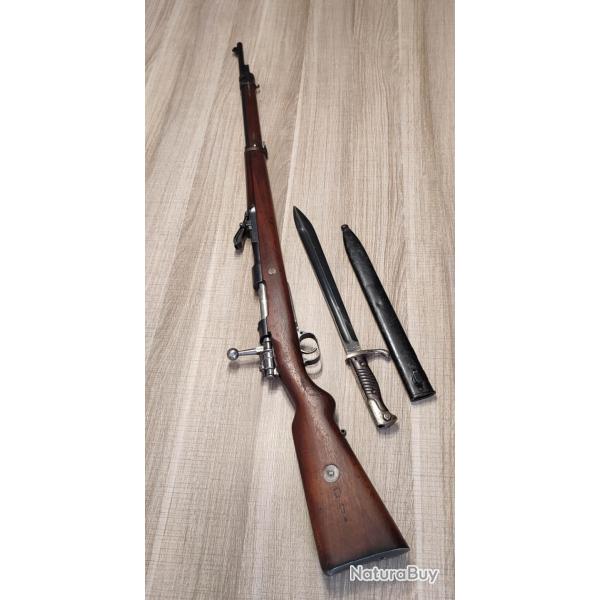 Magnifique Mauser Gewehr 98 SPANDAU 1904 calibre 8X60S monomatricule+ baonnette 98-05 de 1917