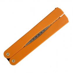 Affûteur de poche Orange double face 400/600# - Pierre à aiguiser pliante avec poignée Chasse Rando
