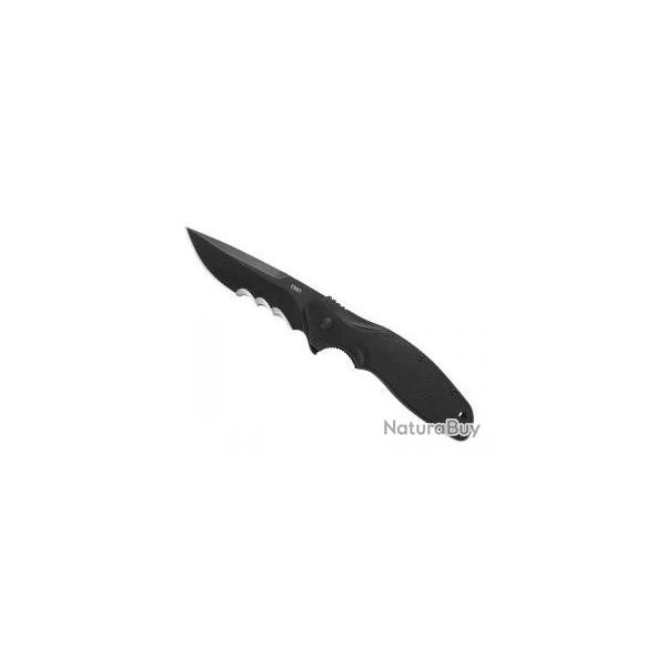 Couteau CRKT SHENANIGAN lame  dents acier 1.4116 finition  blackwash 