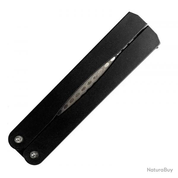 Affteur de poche Noir Lisse double face 400/600# Pierre  aiguiser pliante avec poigne Chasse