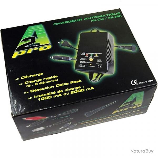 CHARGEUR BATTERIE A2 PRO  - Chargeur rapide NiCd ou NiMh - Multi adaptateurs