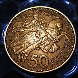 Monaco piece de 50 francs 1950  ttb