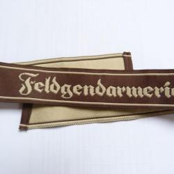 BANDE DE BRAS  "FELDGENDARMERIE" FOND MARRON