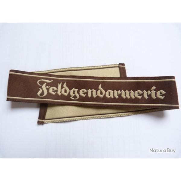 BANDE DE BRAS  "FELDGENDARMERIE" FOND MARRON