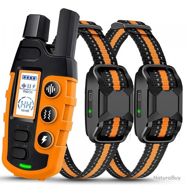 Collier de dressage pour 2 Chiens 3 Modes Porte 1000m Tlcommande tanche Entrainement Chien