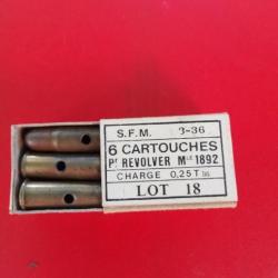6 balles calibre 8.92 lebel neutralisees dans boite reproduction