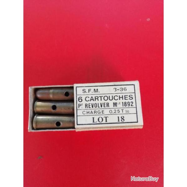 6 balles calibre 8.92 lebel neutralisees dans boite reproduction