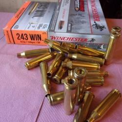 196  douilles vides de calibre  243  Winchester   marque  WINCHESTER  livrer sans boite
