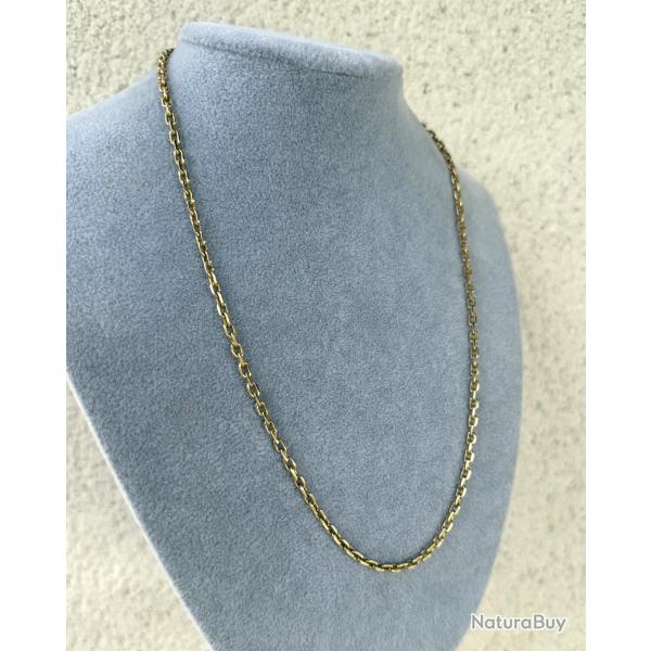 Lourde chaine or jaune18 carats - 55 cm - collier maille forat diamante