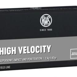 Munitions RWS 22 LR High Velocity 2.6g 40gr x2 boites