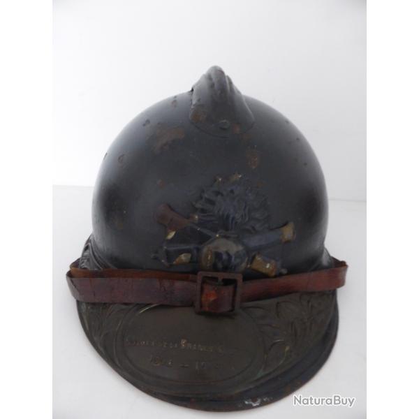 casque adrian 2e modle d'artillerie complet bel tat