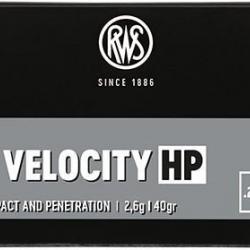 Munitions RWS 22 LR High Velocity HP 2.6g 40gr x2 boites