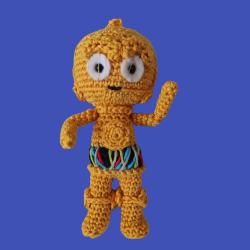 C3-PO Robot Figurine Star Wars Guerre des Etoiles Amigurumi Crochet Fait Main Neuf LIVR. GRATUITE