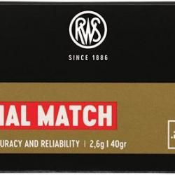 Munitions RWS 22 LR Spécial Match 2.6g 40gr x2 boites