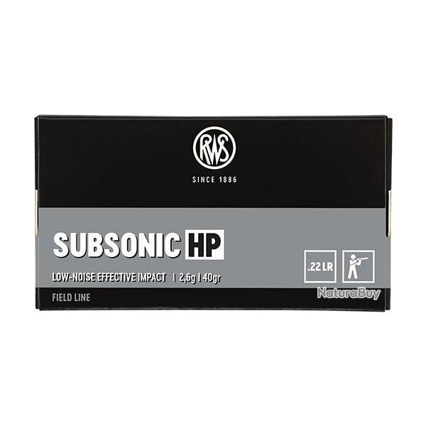 Munitions RWS 22 LR Subsonic HP 2.6g 40gr x2 boites