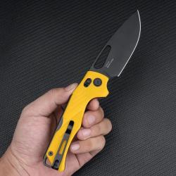 Couteau SRM Mirage Yellow 239X-GY Lame Acier Sandvik 14C28N Manche G10 Ambi-Lock KIVT SRM239XGY