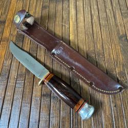 COUTEAU LINDER TRAVELLER COCOBOLO SOLINGEN ALLEMAGNE ROSTFREI ÉTUIS CEINTURE CUIR ÉTAT NEUF