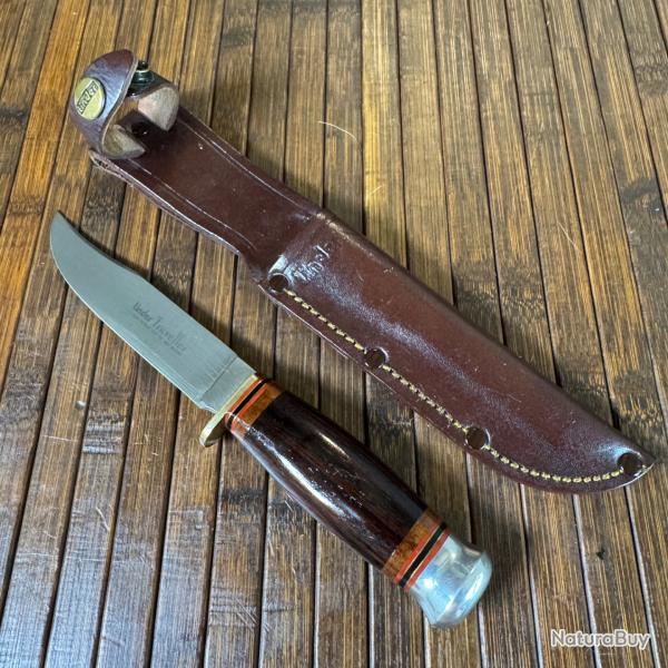 COUTEAU LINDER TRAVELLER COCOBOLO SOLINGEN ALLEMAGNE ROSTFREI TUIS CEINTURE CUIR TAT NEUF