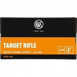 Munitions RWS 22 LR Target Rifle 2.6g 40gr x2 boites