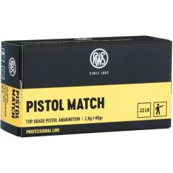 Munitions RWS 22 LR Pistol Match 2.6g 40gr x1 boite