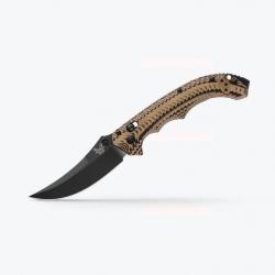 Benchmade 865BK-01 Mini Bedlam Black Cerakote CPM S90V, Black Coyote OD G10