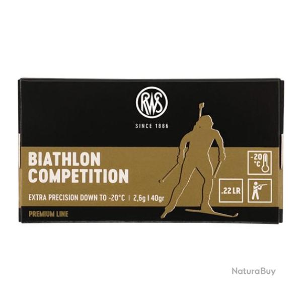 Munitions RWS 22 LR Biathlon Comptition 2.6g 40gr x2 boites
