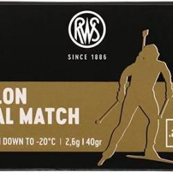 Munitions RWS 22 LR Biathlon Spécial Match 2.6g 40gr x2 boites