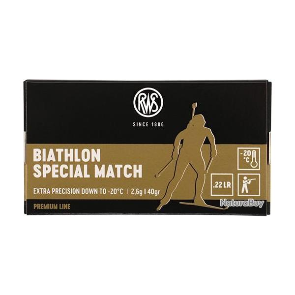 Munitions RWS 22 LR Biathlon Spcial Match 2.6g 40gr x2 boites