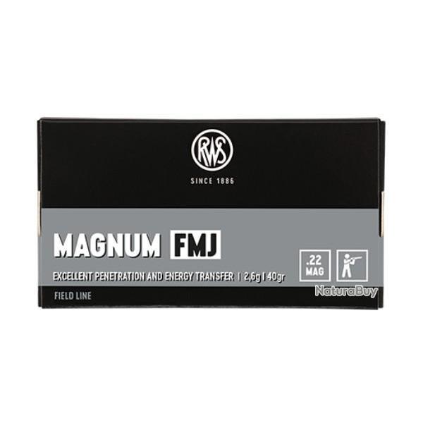 Munitions RWS 22 LR Magnum FMJ 2.6g 40gr x2 boites