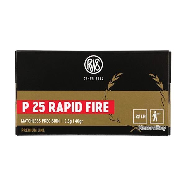 Munitions RWS 22 LR P25 Rapid Fire 2.6g 40gr x2 boites