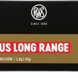 Munitions RWS 22 LR R Plus Long Range 2.8g 43gr x2 boites