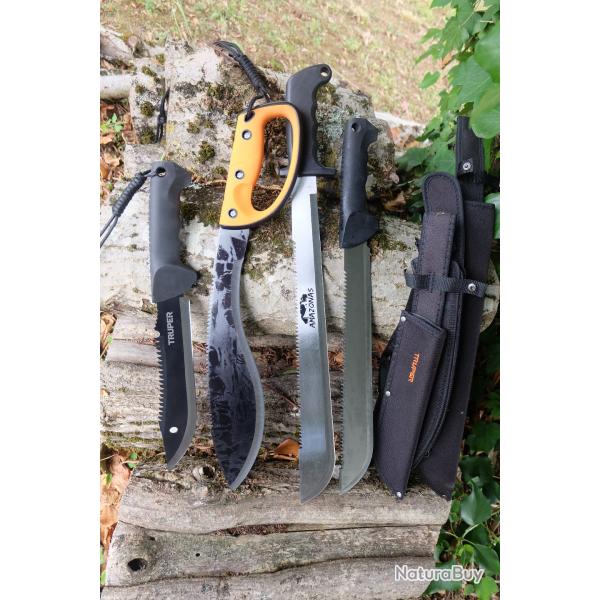 Lot de 4 Machette Bowies Lame Acier 3Cr13 Manche ABS Etui LOT POUR REVENDEURS Survie Outlaw Alaska03