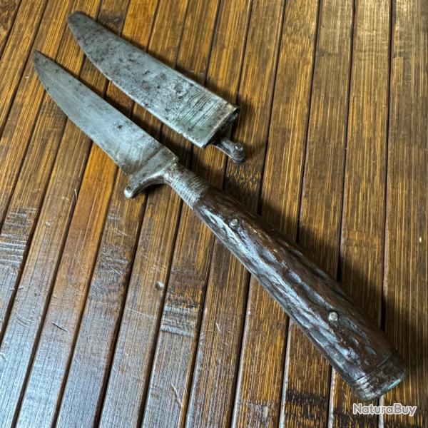 COUTEAU VINTAGE TRADITIONNEL ALLEMAND NICKER 1900-1920 FABRICATION ARTISANALE ALLEMANDE