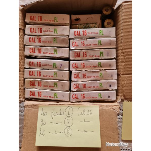 Cartouches Cal. 16/60 plombs 6/7/8
