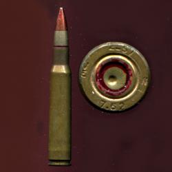 .30-06 traçante France période Guerre d'Algérie -  balle nickel pointe rouge peu courante