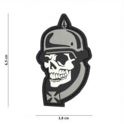 Patch 3D PVC Skull Casque WWI (101 Inc) Wolf Grey