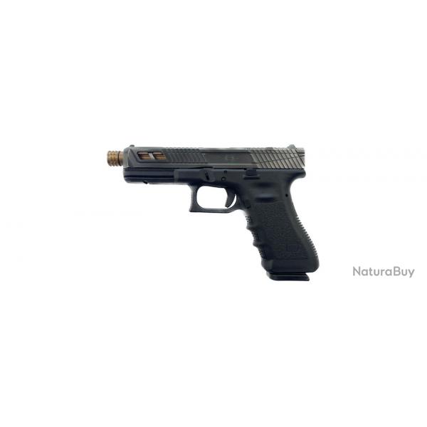 Pistolet Glock L2D Custom 17 Gen 3 Culasse Catalyst Battleworn Canon Bronze Filet 1/2X28