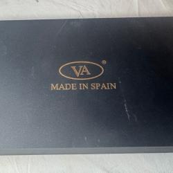 Couteau fixe VA "Made in Spain" - Manche bois, lame inox, coffret cadeau