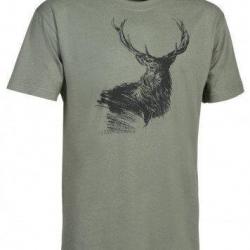 Tee Shirt Cerf kaki VERNEY CARRON